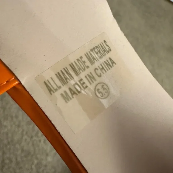 Chase + Chloe Orange Platform Mule Heels Size 5.5 - Picture 7 of 12